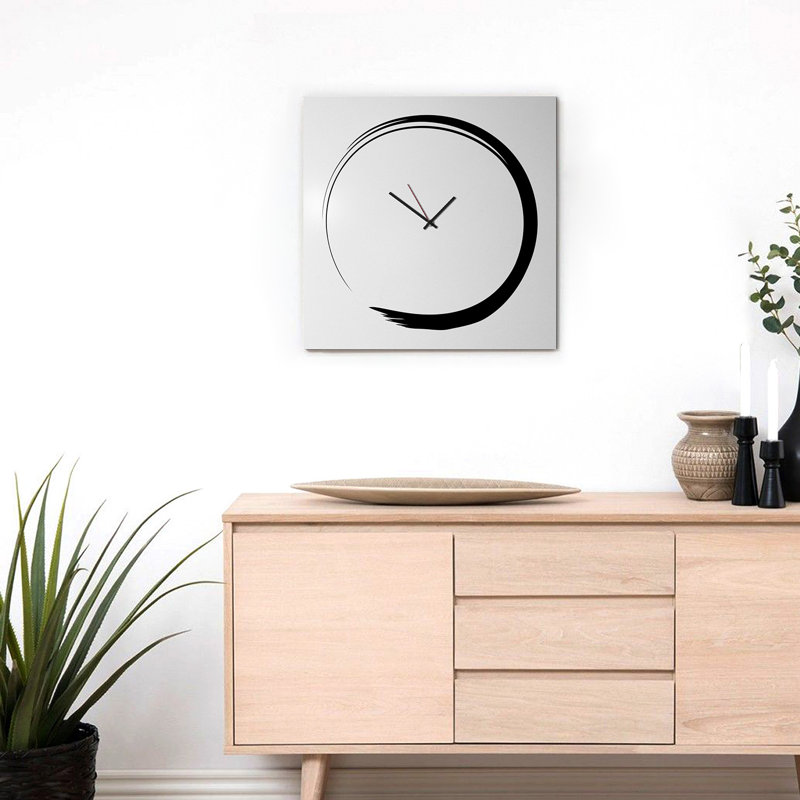 Glenmere Metal Wall Clock, White/Black