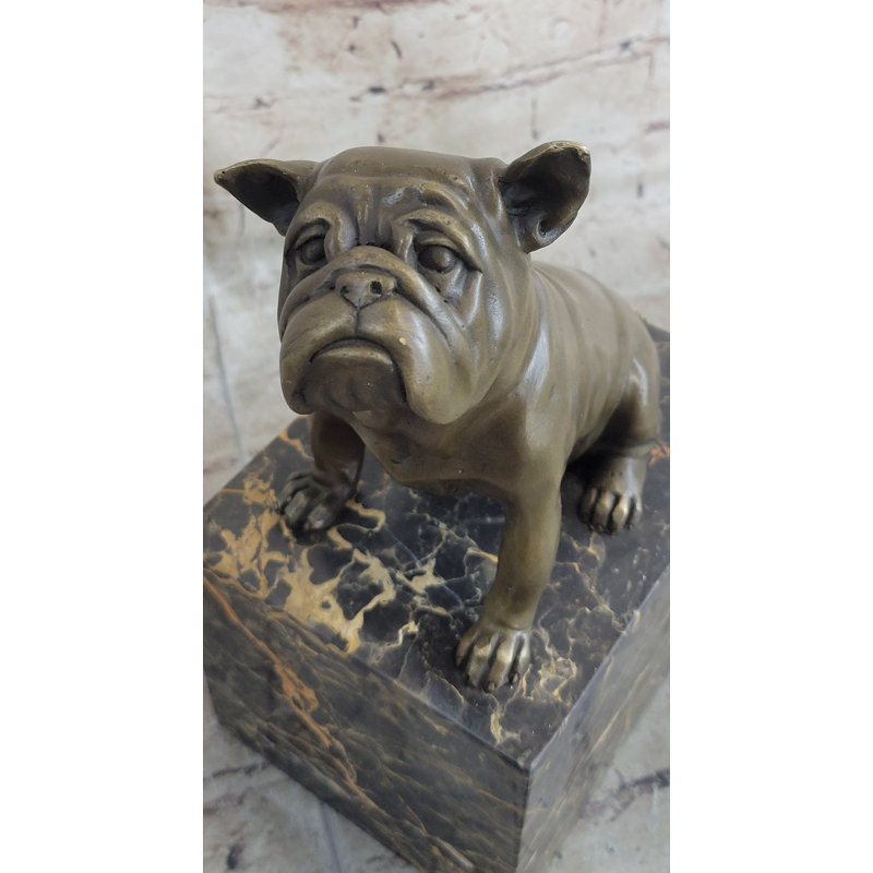 15 bouledogue anglais avec sculpture en bronze