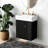 21.6" Modern Floating Bathroom Vanity - Ceramic Basin With Right Side Storage & Rose Gold Handle