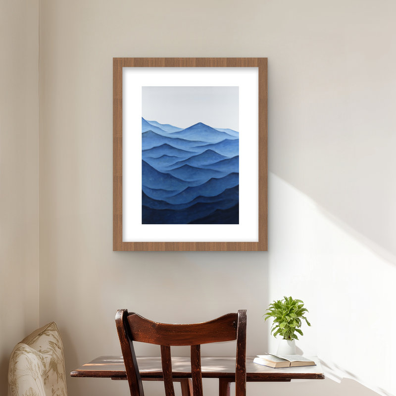«Dark Calm Ocean Waves», reproduction encadrée côtière pour le salon