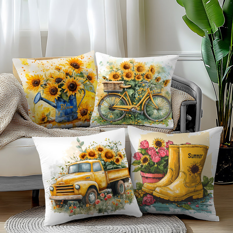 4 housses de coussin décoratives 4 pièces