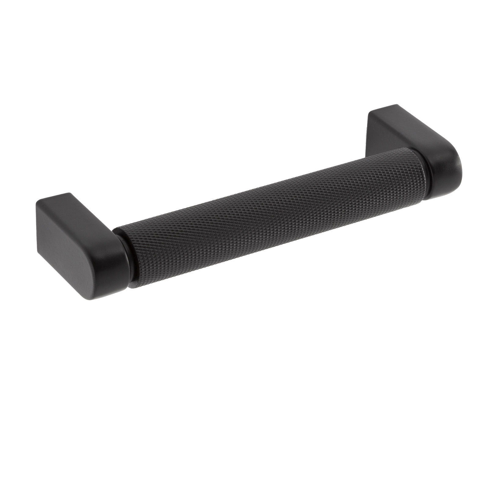 Kent Knurled Bar Cabinet Pull, Matte Black, 4"