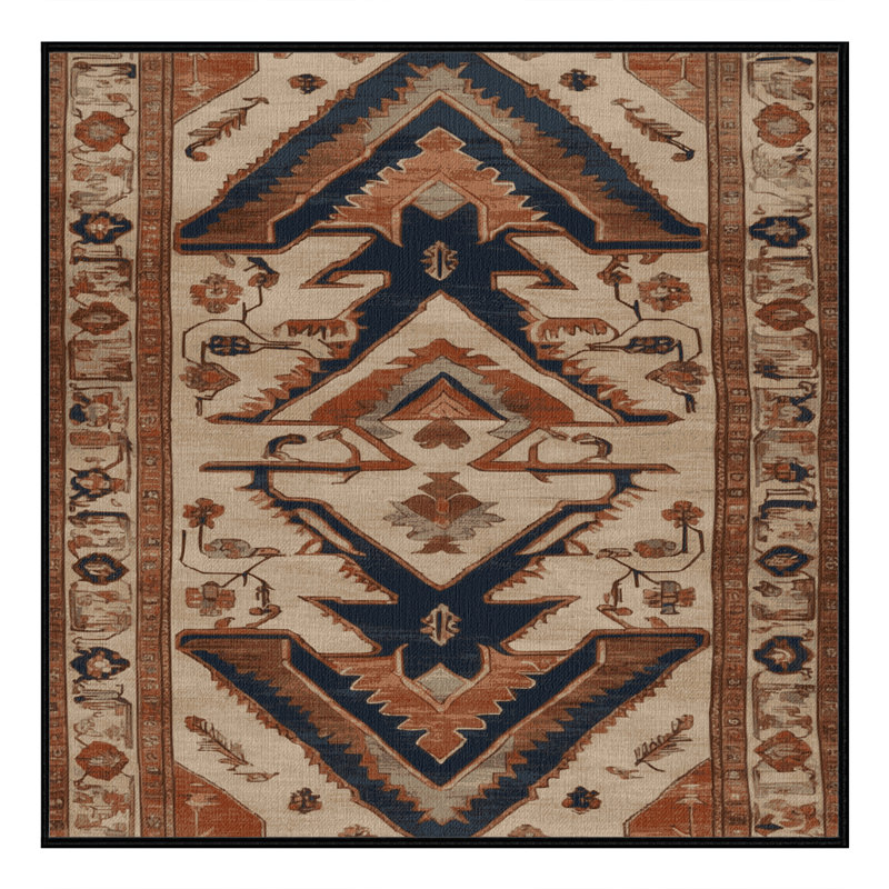 Tapis brun lavable à la machine, Carré 4 pi