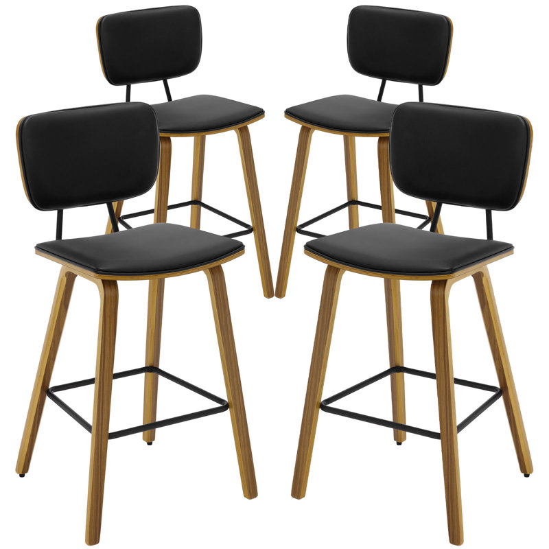 Martir Upholstered Counter Stool, Black, 3