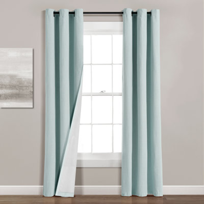 Lush Decor Linen Grommet Cotton Blend Blackout Curtain Single Panel