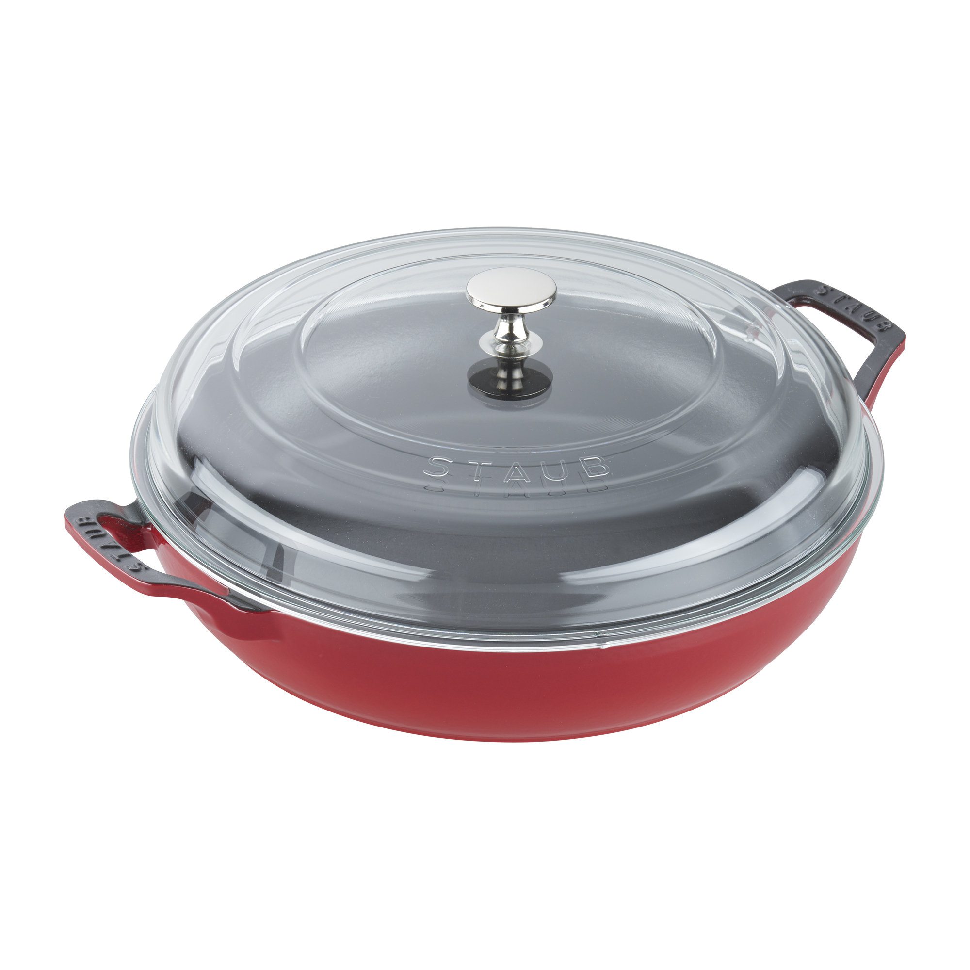 Braisers 3.5 L Cast Iron Round Heritage Braiser/Sauté Pan, Cherry