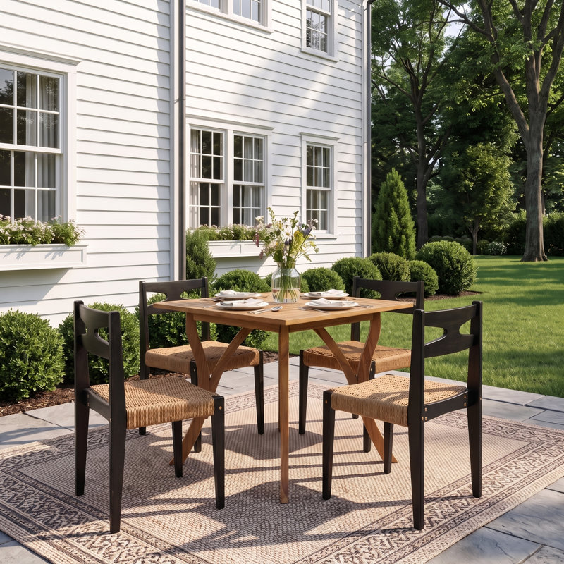 Ziven Acacia Patio Dining Set with