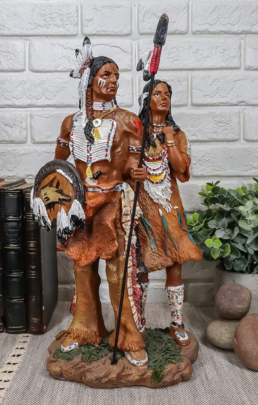 Bungalow Rose Native American Indian Couple Sculpture & Reviews Wayfair
