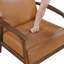 Chaise d'appoint - Coussin de siège rembourré en similicuir brun