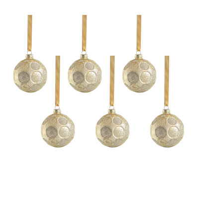 Serenity 6-Piece Set Matte Frosted Glass Ball Ornaments