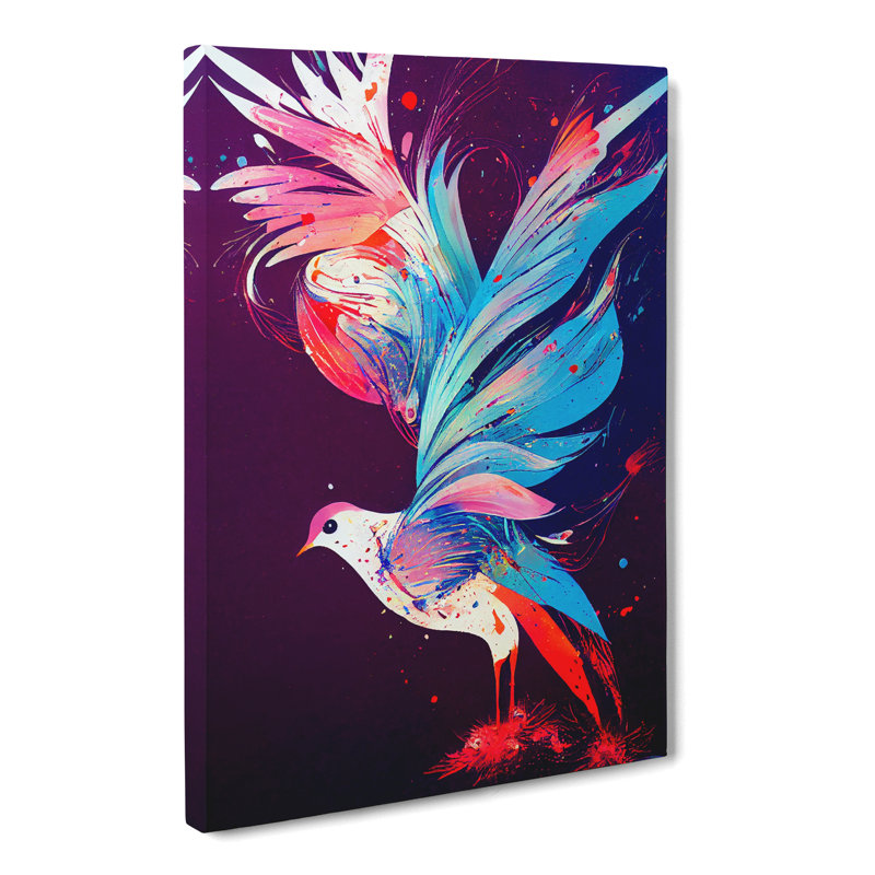Bercht Dove Bird Splatter Vol.4 - Wrapped Canvas Print, 50cm H x 35cm W x 3cm D