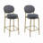 2-Pack Modern Velvet Bar Stools-80488503