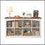 Organisateur de rangement à 8 cubes, bibliothèque cubique en bois à deux niveaux à 2 niveaux avec moulures décoratives, étagère à casiers ouverts, console basse pour salon, chambre à coucher, bureau