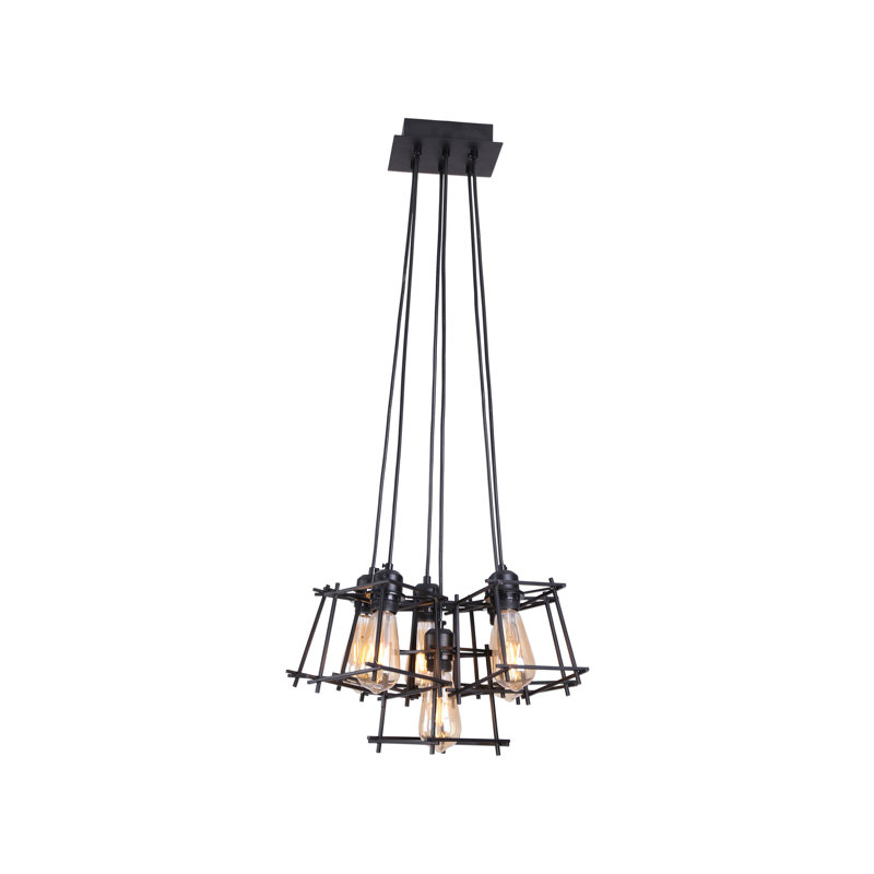 Luminaire suspendu géométrique 6 lumières grappe Mantz