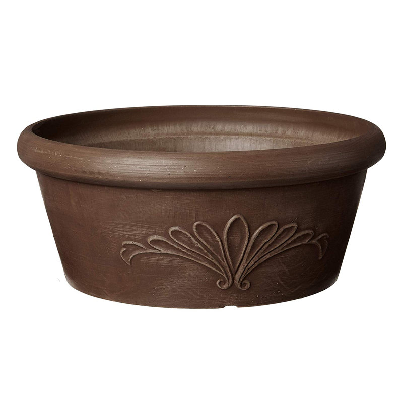 Pot à fleurs en plastique Myler, H 3,5 po x l 10 po x P 10 po, Chocolat