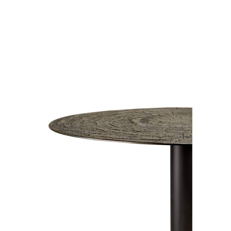 Blend dining table - varnished Minerals top - Ray Whisky - Dark Bronze base - round 70/70/76, 30"H x 35.5"L x 35.5"W