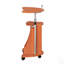 Chariot pour ordinateur portable à hauteur ajustable avec rangement, finition grain de bois pour poste de travail ergonomique