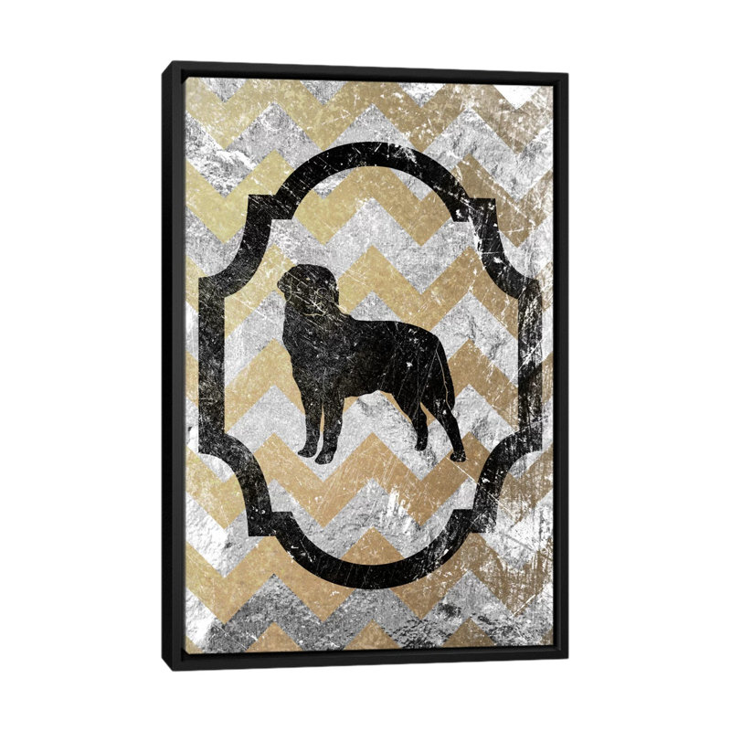 «Rottweiler» par 5by5collective - reproduction sur toile tendue, H 26 po x l 18 po x P 1,5 po, Toile avec cadre noir