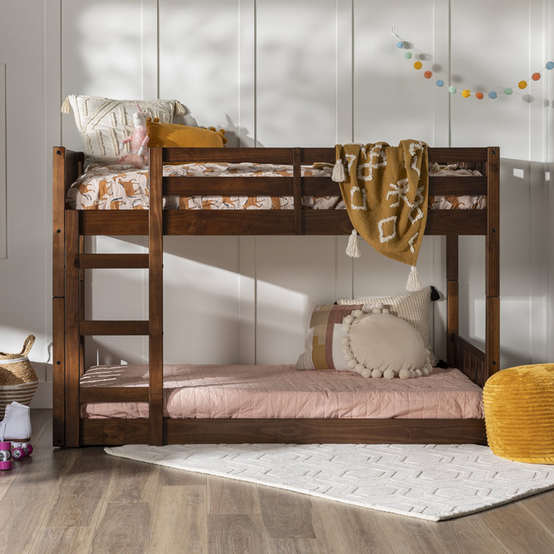 Lit superposé simple en bois massif Calhan par Harriet Bee, Noyer