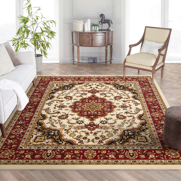 Belliere Medallion Kashan Ivory Traditional Rug