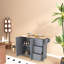 Chariot de cuisine roulant avec plateau en bois manufacturé Therald-880097439