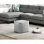 Pouf carré en tissu d'ameublement en chenille avec repose-pieds et repose-pieds