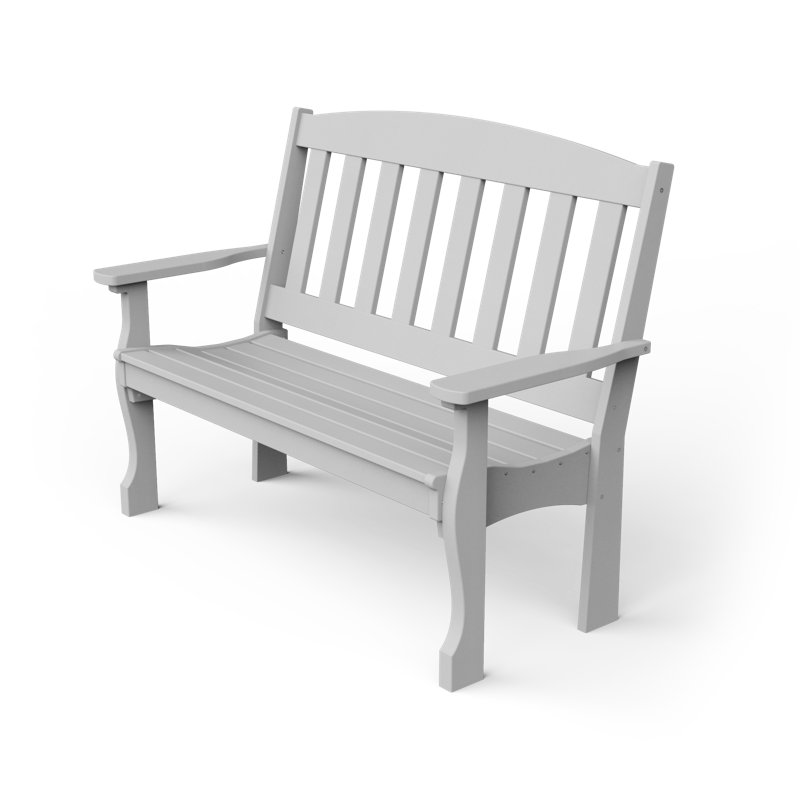 Banc de jardin en plastique Leeroy, Blanc