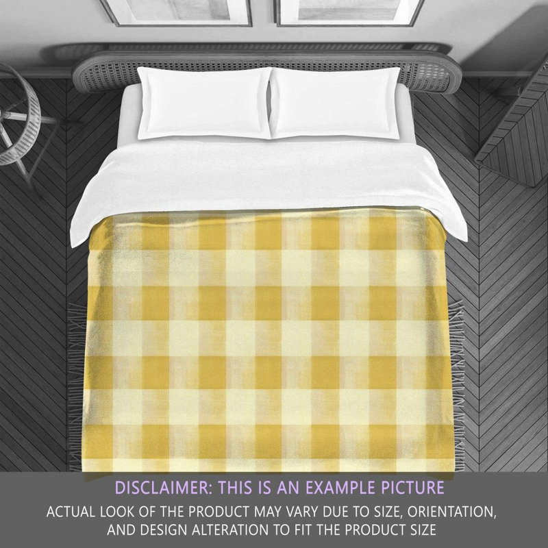 Machine Printed Comforter, Twin Comforter, Yellow/Beige Gingham