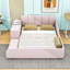Lit tapissier Stelijana avec bureau de chevet et petit tabouret rond-1707462081-1707462082