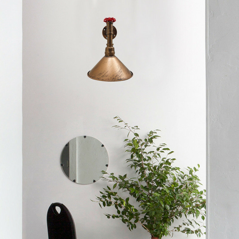 Goodwater Armed Sconce, Brushed Copper