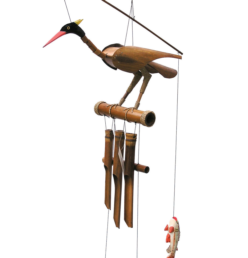 Abernathy Weather Resistant Bamboo Animals Wind Chime Cohasset Gifts & Garden