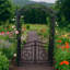 Arche de jardin en aluminium avec barrière-114351243