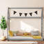 Lit en bois de pin durable, gris, parfait pour la chambre des enfants
