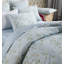  Ensemble de housse de couette 100% coton 800TC 800TC, 3 pièces de luxe élégant en bleu clair, ensemble de literie Shabby Chic, motif botanique esthétique pour chambre d'amis