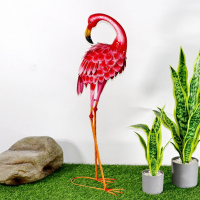 Statue de jardin extérieur flamant rose
