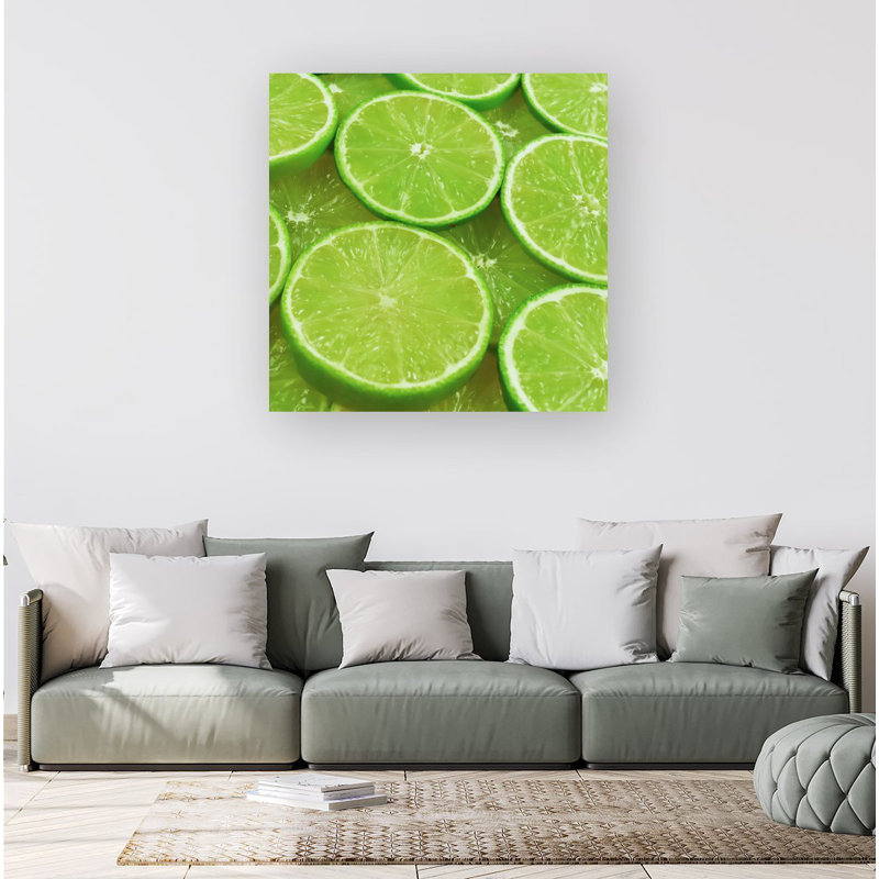 Fresh Limes - Wrapped Canvas Print, 16cm H x 16cm W x 3.8cm D