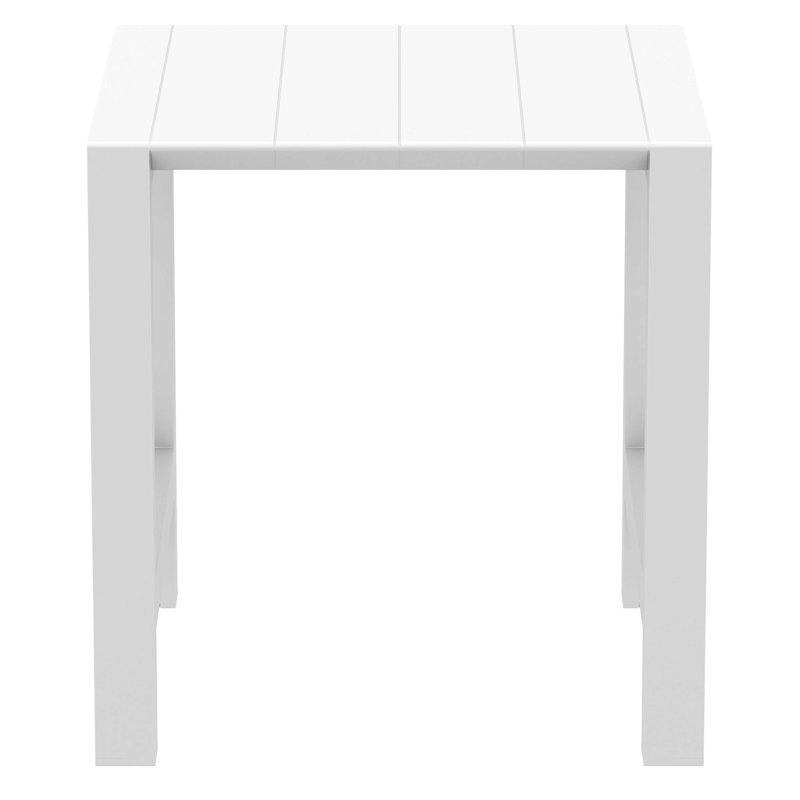 Table de bar extensible en plastique Farrah, Blanc