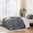 Solayne 100% Washed Cotton Duvet Cover Set with Faux Hemp Texture, Solid Color, Zipper Closure and Corner Ties-111685165-111685185