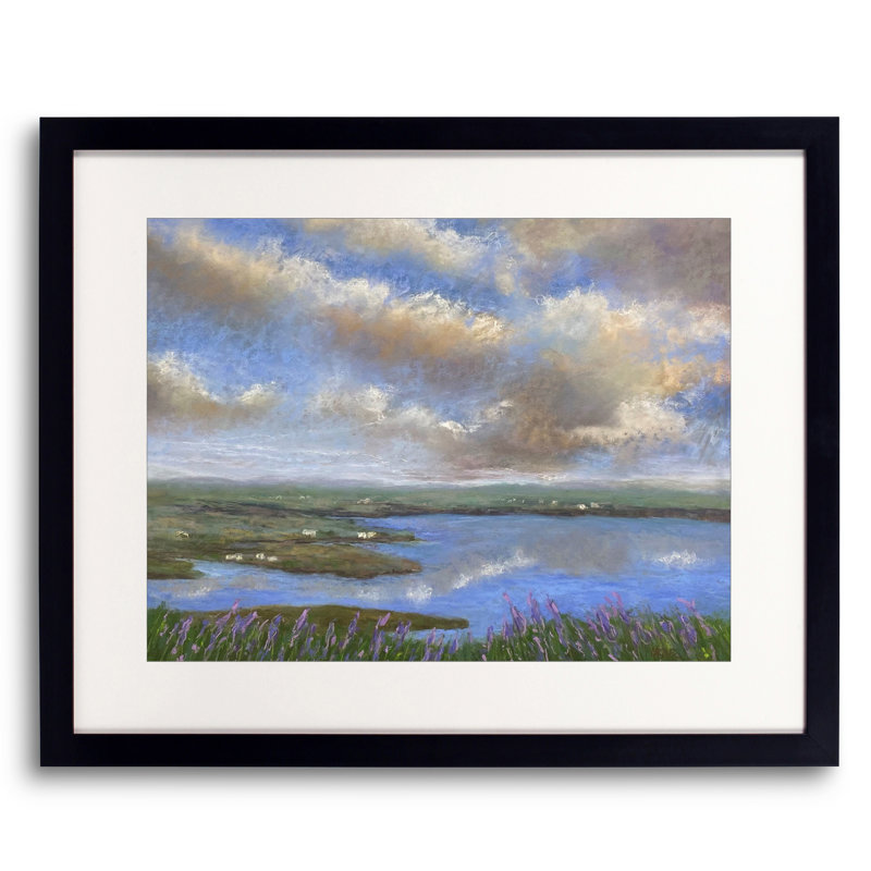 Irish Skies Print by Dina Gardner, 25.25" H x 31.25" W x 0.88" D, Black Framed Paper, White