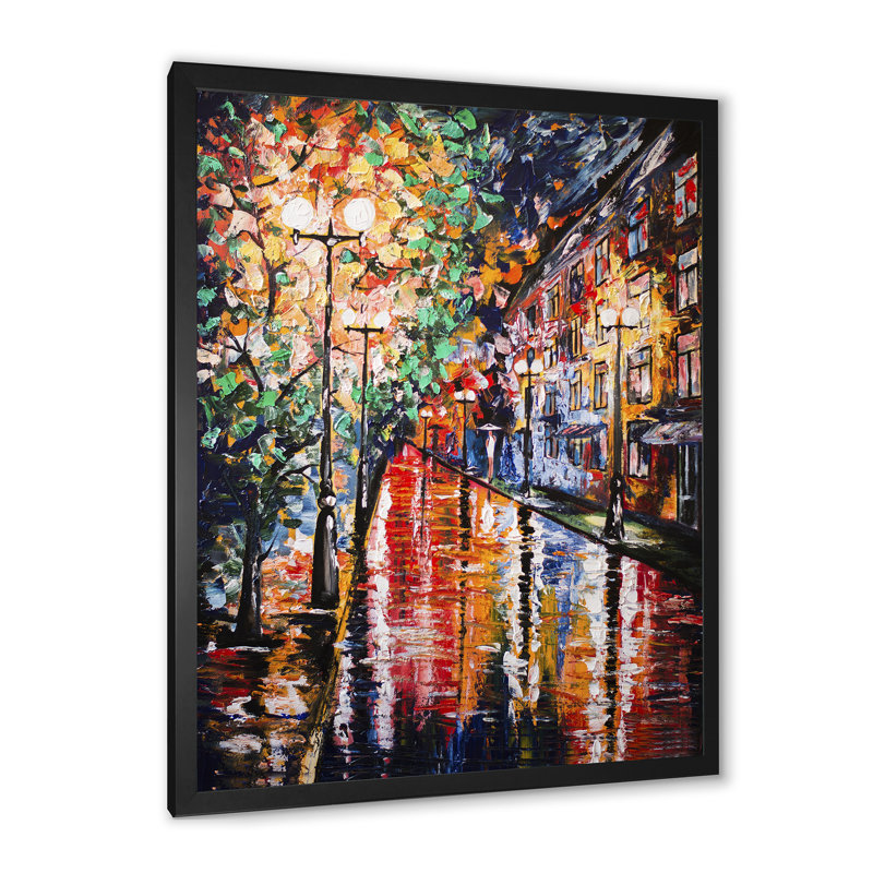 Paris Street Under Rain - Peinture, Cadre photo noir, H 20 po x l 12 po x P 1 po