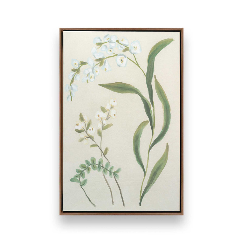 «Snowdrop Stems II» par June Erica Vess, reproduction d'art, H 24 po x l 18 po, Brun