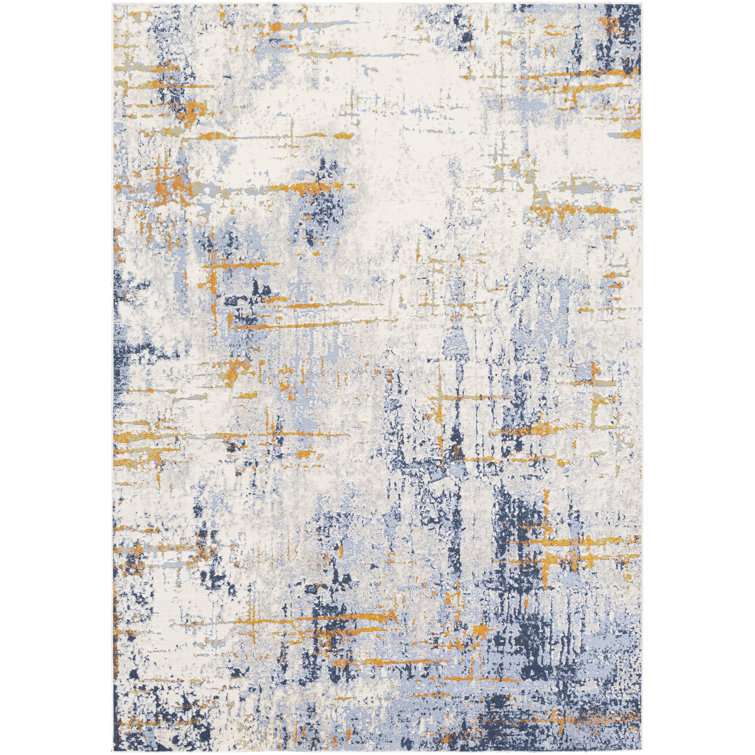 Tapis abstrait bleu / orange Barba