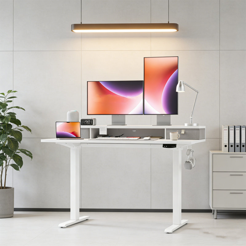 Adjustable Computer Desk, White