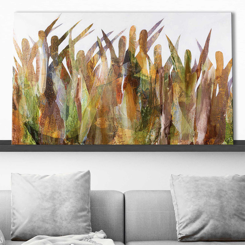 Quenouilles II - Peinture, Toile tendue, H 24 po x l 40 po x P 1,5 po