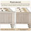 Base de lit en bois massif, base de lit plateforme avec tête de lit, tête de lit haute en bois naturel, aucun sommier nécessaire-348181896-348181900