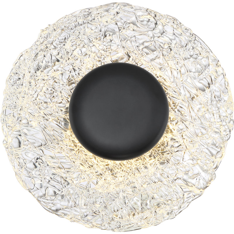 Plafonnier encastré circulaire unique à 1 lumière de 10,25 po Elyssa, Noir mat