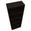 Bibliothèque en noyer teinté à 5 tablettes avec rangement ouvert et 4 niveaux pour ranger les articles essentiels dans l'espace de vie principal, structure en bois, tablettes fermées à l'arrière, grand dossier horizontal vertical, panneau de particules idéal