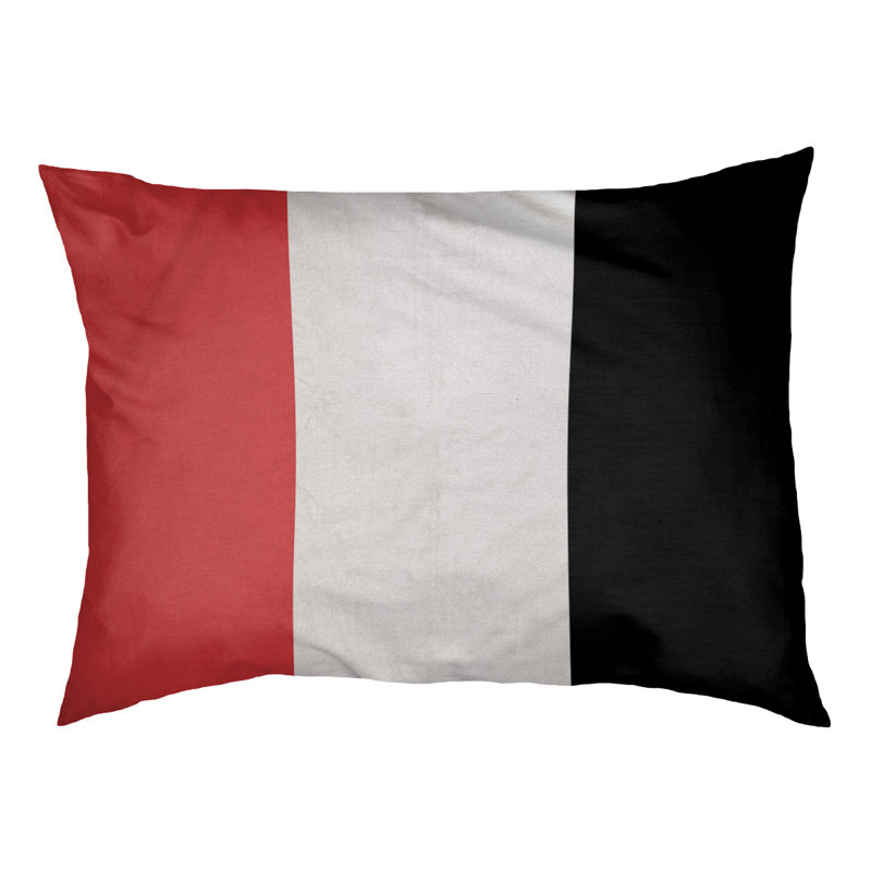 Oreiller Maryland, Moyen (l 28 po x P 18 po x H 6 po), Rouge / Noir