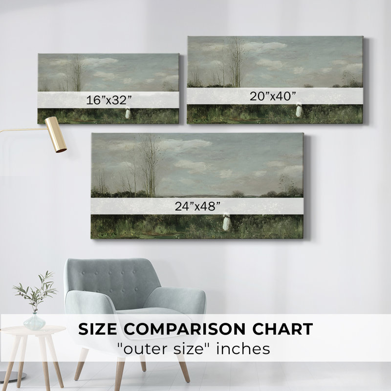 Série paysage - M XXVII - Toile tendue avec châssis - Prêt à accrocher, H 16 po x l 32 po