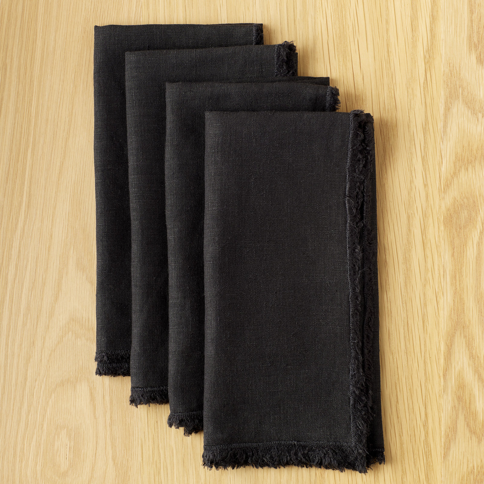 Zadia Reversible Linen Napkin, Black